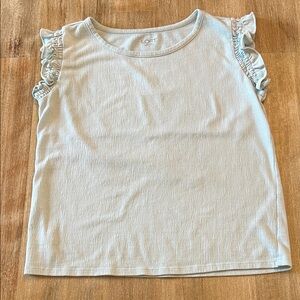 LOFT Soft Blue Ruffle Sleeve Blouse XS